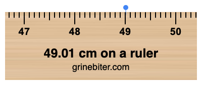 49.01 cm on a ruler Where is 49.01 centimeters on a ruler