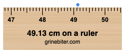 49.13 cm on a ruler Where is 49.13 centimeters on a ruler
