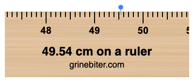 49.54 cm on a ruler Where is 49.54 centimeters on a ruler