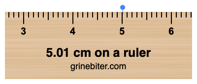 Where is 5.01 centimeters on a ruler