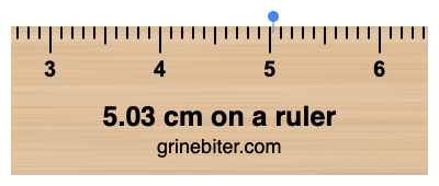 Where is 5.03 centimeters on a ruler