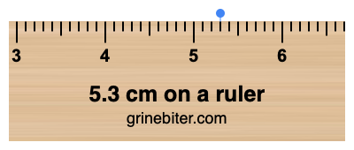 Where is 5.3 centimeters on a ruler