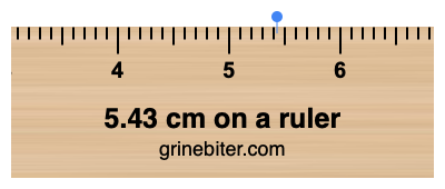 Where is 5.43 centimeters on a ruler