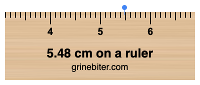 Where is 5.48 centimeters on a ruler