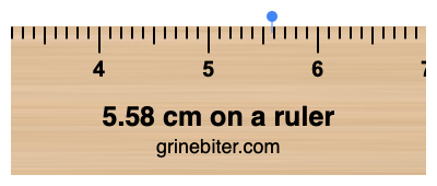 Where is 5.58 centimeters on a ruler