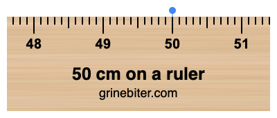 Verplaatsbaar Harde ring Terugroepen 50 cm on a ruler
