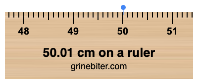 50.01 cm on a ruler Where is 50.01 centimeters on a ruler