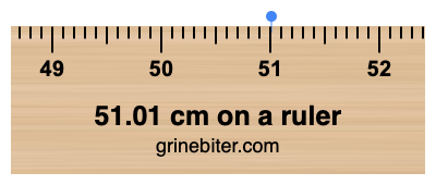 51.01 cm on a ruler Where is 51.01 centimeters on a ruler