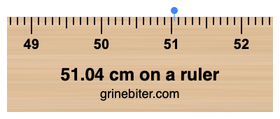 Where is 51.04 centimeters on a ruler