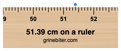 51.39 cm on a ruler Where is 51.39 centimeters on a ruler