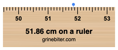 51.86 cm on a ruler Where is 51.86 centimeters on a ruler
