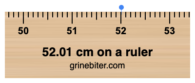 52.01 cm on a ruler Where is 52.01 centimeters on a ruler