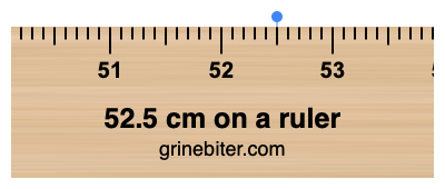 52.5 cm on a ruler Where is 52.5 centimeters on a ruler