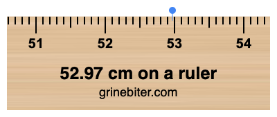52.97 cm on a ruler Where is 52.97 centimeters on a ruler