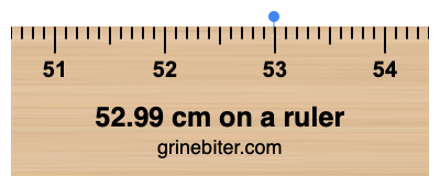Where is 52.99 centimeters on a ruler