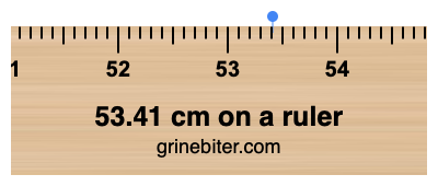 Where is 53.41 centimeters on a ruler