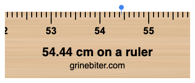 Where is 54.44 centimeters on a ruler