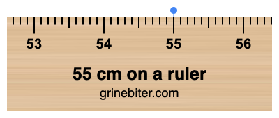 Where is 55 centimeters on a ruler