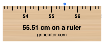 Where is 55.51 centimeters on a ruler