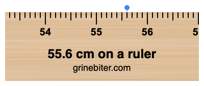 Where is 55.6 centimeters on a ruler