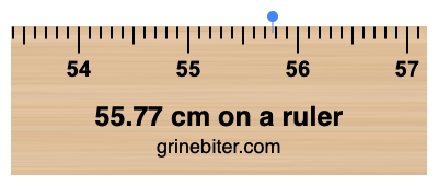 Where is 55.77 centimeters on a ruler