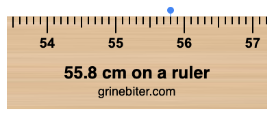 Where is 55.8 centimeters on a ruler