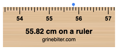 Where is 55.82 centimeters on a ruler