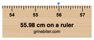 Where is 55.98 centimeters on a ruler