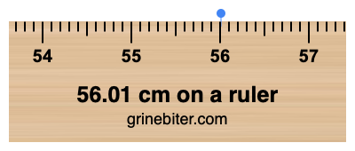 Where is 56.01 centimeters on a ruler