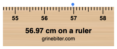 Where is 56.97 centimeters on a ruler