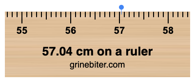 57.04 cm on a ruler Where is 57.04 centimeters on a ruler