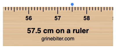 57.5 cm on a ruler Where is 57.5 centimeters on a ruler