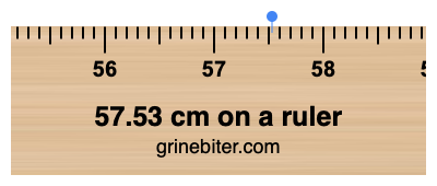 57.53 cm on a ruler Where is 57.53 centimeters on a ruler