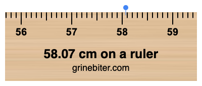 58.07 cm on a ruler Where is 58.07 centimeters on a ruler