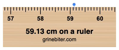 59.13 cm on a ruler Where is 59.13 centimeters on a ruler
