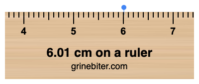Where is 6.01 centimeters on a ruler
