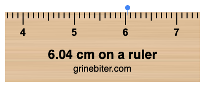 Where is 6.04 centimeters on a ruler