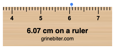 Where is 6.07 centimeters on a ruler