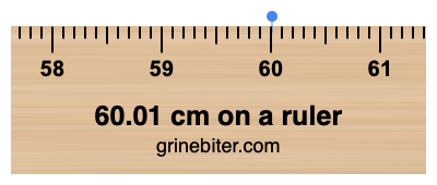 Where is 60.01 centimeters on a ruler