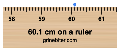 Where is 60.1 centimeters on a ruler