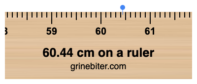 Where is 60.44 centimeters on a ruler