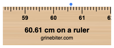 Where is 60.61 centimeters on a ruler