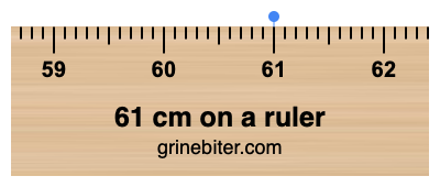 Where is 61 centimeters on a ruler