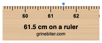 Where is 61.5 centimeters on a ruler