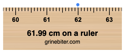 Where is 61.99 centimeters on a ruler