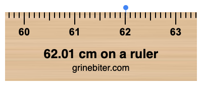 Where is 62.01 centimeters on a ruler