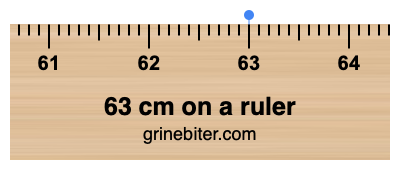 Where is 63 centimeters on a ruler