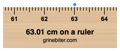 Where is 63.01 centimeters on a ruler