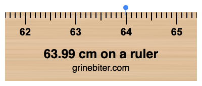 Where is 63.99 centimeters on a ruler