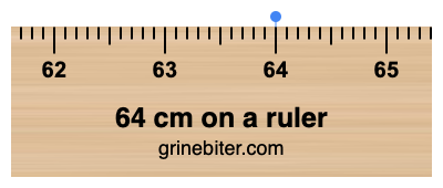 Where is 64 centimeters on a ruler